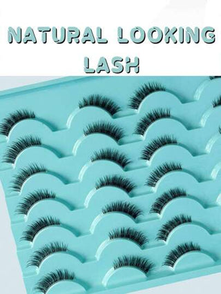 14 زوج من الرموش الاصطناعية القابلة لإعادة الاستخدام والناعمة والطبيعية للمكياج اليومي والسهرة، مناسبة للعين القطة والحرف D