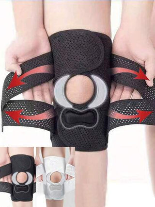 1 قطعة شريط دعم للركبة قابل للتعديل ، حارس الركبة المهني مع مثبتات جانبية - قماش متوسط المرونة ، إغلاق بفتحة وتصميم منفذ للتهوية ، ودعم ضغط محدد لتمزق الغضروف ، أبيض/أسود - طب الرياضة والعلاج الطبيعي ، دعامة ركبة رياضية مع تثبيت جانبي ، تصميم مريح ومتماسك