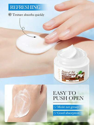 كريم مرطب غني بزيت جوز الهند - ترطيب مكثف، لمسة حريرية تغذية مكثفة وتنعيم للبشرة الجافة، 50 جرام / زجاجة - 1 زجاجة