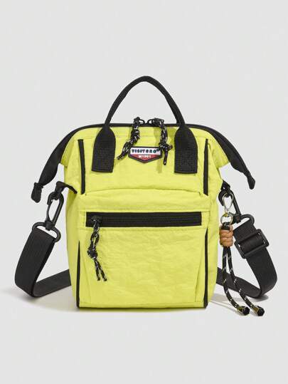 حقيبة يد نسائية، حقيبة كتف جديدة، تصميم راقي، حقيبة كروسبودي، موضة كاجوال متعددة الاستخدامات بسيطة، قماش نايلون مريح أحادي اللون، إغلاق بسوستة، سير قابل للضبط والفصل، سعة واسعة، شعبية عبر الإنترنت للحقائب الظهر