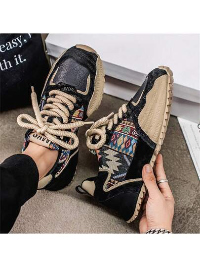 أحذية رياضية كاجوال عصرية مقاس كبير للرجال - نعل خارجي مقاوم للانزلاق من البي.في.سي، وطبقة علوية مصنوعة من البولي يوريثان قابلة للتنفس وبطانة قماشية ناعمة، مريحة لجميع المواسم - المدينة والمشي والاستخدام اليومي، تصميم حذاء نابض بالحيوية