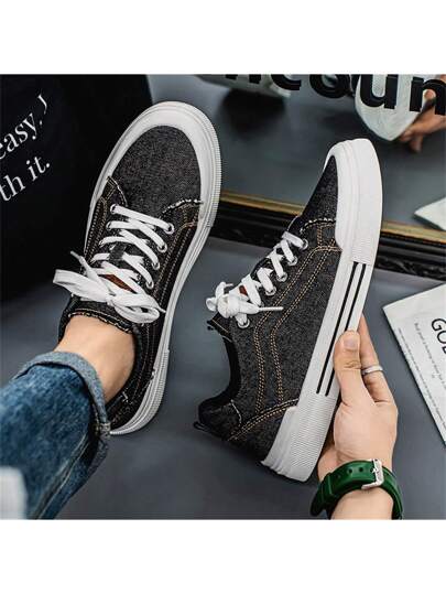 أحذية رياضية كاجوال للرجال - خفيفة الوزن، قماش قابل للتنفس وبطانة من البولي فينيل كلوريد، تصميم رباط قصير ذات أصابع مستديرة، مناسبة للتنزه في الهواء الطلق والملابس اليومية والشارع - أحذية مريحة متعددة الاستخدامات، أحذية رياضية متعددة الاستخدامات | أحذية ر