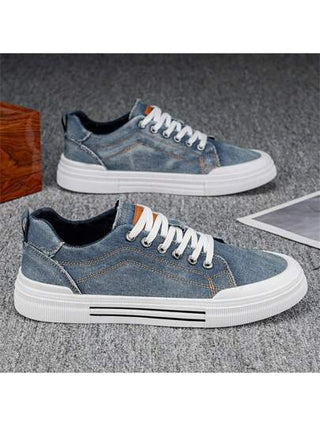 أحذية رياضية كاجوال للرجال - خفيفة الوزن وتنفس من القماش والنعل من البي في سي، تصميم سنارة رباط العلوي المدبب المناسب للرحلات الخارجية والموضة اليومية والشارع - أحذية مريحة ومتعددة الاستخدامات لجميع المواسم | أحذية رياضية علوية منخفضة | نعل من البي في سي