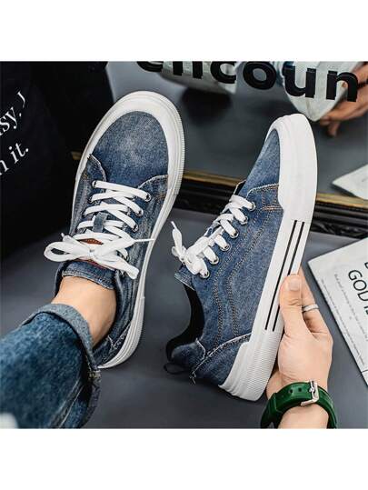 أحذية رياضية كاجوال للرجال - خفيفة الوزن وتنفس من القماش والنعل من البي في سي، تصميم سنارة رباط العلوي المدبب المناسب للرحلات الخارجية والموضة اليومية والشارع - أحذية مريحة ومتعددة الاستخدامات لجميع المواسم | أحذية رياضية علوية منخفضة | نعل من البي في سي