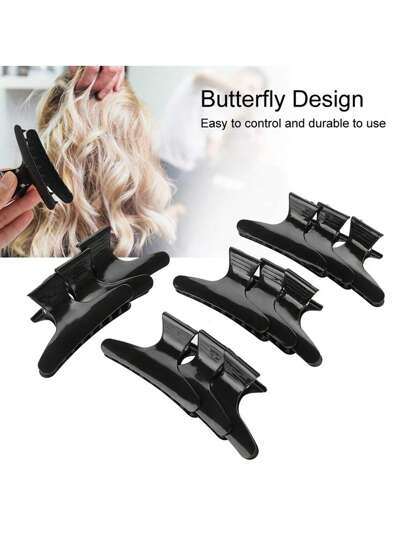 12حبة/طقم مشابك شعر ثابتة على شكل فراشة سوداء، إكسسوارات تصفيف الشعر، مشابك شعر لا تنزلق للقص والتصفيف وتقسيم الشعر والصبغ، أدوات تصفيف الشعر، مشابك فراشة إكسسوارات شعر للنساء، أقراص استيك لشعر