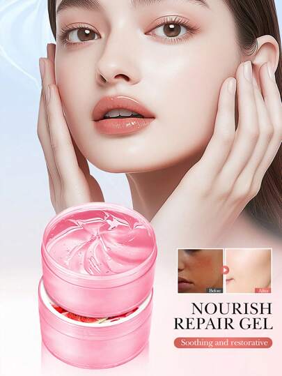 قناع النياسيناميد البطيخي - برودة فورية لتخفيف حروق الشمس والترطيب العميق، تفتيح البشرة الباهتة ١ زجاجة من ٢٢٠ جم