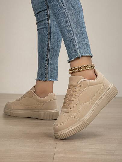 أحذية نسائية كاجوال قماشية، رياضية مع رباط، وحدة سوله ناعمة، مريحة للتزلج، خفيفة الوزن، منخفضة الأعلى، للاستخدام اليومي