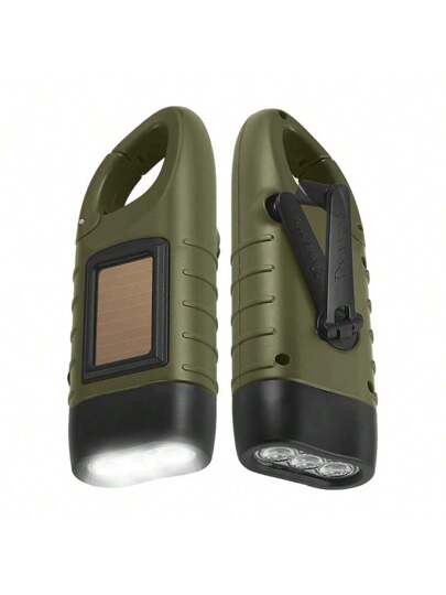 قطعة واحدة إضاءة يدوية بتشغيل شمسي وشحن كهربائي، معدات للحالات الطارئة، شعلة قابلة للشحن ذاتيا لصيد الأسماك والتخييم والقوارب