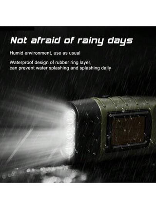 قطعة واحدة إضاءة يدوية بتشغيل شمسي وشحن كهربائي، معدات للحالات الطارئة، شعلة قابلة للشحن ذاتيا لصيد الأسماك والتخييم والقوارب