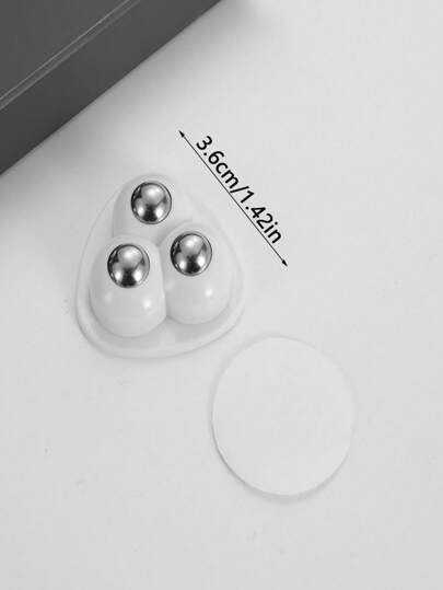 أثاث مكتبي 4 قطع عجلات ذاتية اللصق ذات 3 كرات صلب مع كرات محامل فولاذية - عجلات دوارة 360 درجة لأدوات المطبخ ، عجلات عالمية للأثاث المنزلي ، سهلة التركيب دون حاجة للحفر ، قاعدة عجلات كرات لاصقة ، عجلات صغيرة لنقل الأثاث عالية التحمل مقاومة للتآكل