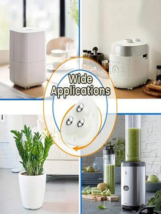 أثاث مكتبي 4 قطع عجلات ذاتية اللصق ذات 3 كرات صلب مع كرات محامل فولاذية - عجلات دوارة 360 درجة لأدوات المطبخ ، عجلات عالمية للأثاث المنزلي ، سهلة التركيب دون حاجة للحفر ، قاعدة عجلات كرات لاصقة ، عجلات صغيرة لنقل الأثاث عالية التحمل مقاومة للتآكل