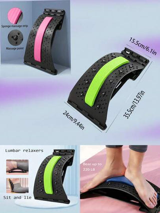 قطعة واحدة من جهاز دعم أسفل الظهر، جهاز إطالة وشد الرقبة والكتف المعوج، جهاز شد الخصر للرجال والنساء للرياضة واللياقة البدنية، جهاز إطالة وتدليك، مناسب للوضعين الجلوس والاستلقاء