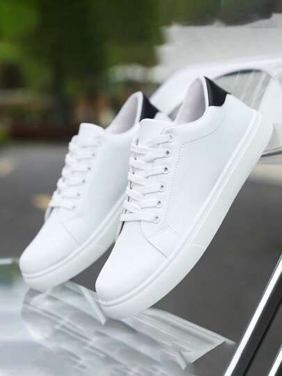 أحذية صيفية بيضاء بسيطة وراحة للرجال، أحذية رياضية كاجوال، أحذية تزحلق، أحذية رجوع للمدرسة للطلاب، مانعة للانزلاق، متعددة الاستخدامات لجميع الفصول، أحذية رياضية طلابية كاجوال للتزلج