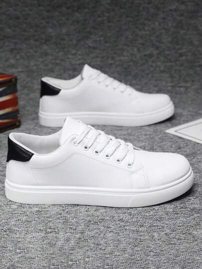 أحذية صيفية بيضاء بسيطة وراحة للرجال، أحذية رياضية كاجوال، أحذية تزحلق، أحذية رجوع للمدرسة للطلاب، مانعة للانزلاق، متعددة الاستخدامات لجميع الفصول، أحذية رياضية طلابية كاجوال للتزلج