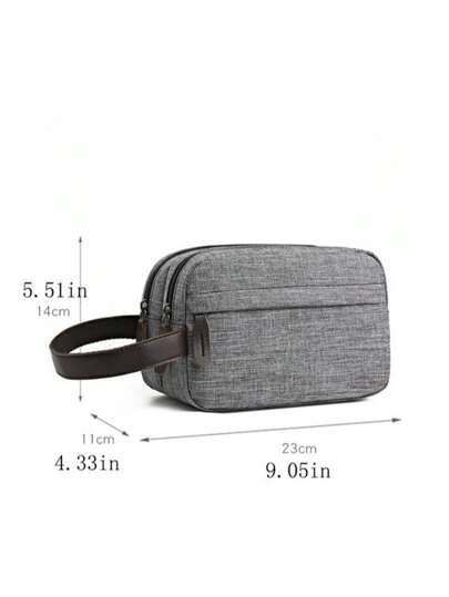 حقيبة مستطيلة مزدوجة السحاب على الطراز الأدنى ، للاستخدام في النزهات والسفر والتسوق والهاتف والعملة والبطاقات والمفاتيح، حقيبة كبيرة متعددة الوظائف للرجال