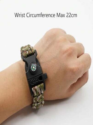 سوار إنقاذ قابل للتعديل مع صافرة وبوصلة ، طقم الإنقاذ الطارئ للتخييم والسفر الخارجي والتنزه