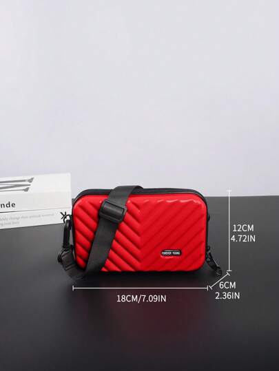 حقيبة ذات كتف صغيرة على شكل حقيبة سفر ، قشرة صلبة ، خفيفة الوزن ، كاجوال ، للطلاب والسفر والصيف ، مصنوعة من بي في سي مقاوم للماء ، بطراز minimalist كهدية للصديق