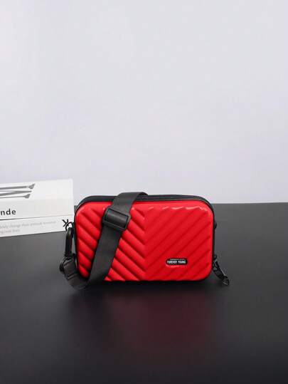 حقيبة ذات كتف صغيرة على شكل حقيبة سفر ، قشرة صلبة ، خفيفة الوزن ، كاجوال ، للطلاب والسفر والصيف ، مصنوعة من بي في سي مقاوم للماء ، بطراز minimalist كهدية للصديق