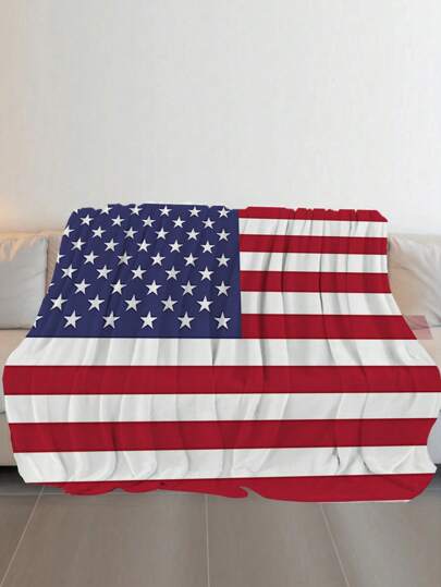 بطانية من الفليس الناعم والدافئ بتصميم علم أمريكا متعدد الألوان - فاخرة، قابلة للغسيل في الغسالة،مناسبة للأريكة والسرير والسيارة والسفر - من البوليستر 100٪، بطراز حديث، مريحة لجميع المواسم