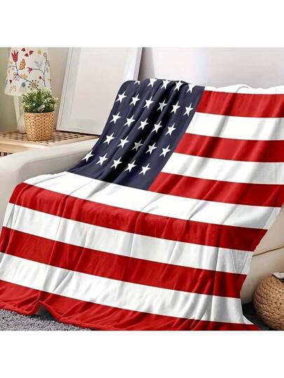 بطانية من الفليس الناعم والدافئ بتصميم علم أمريكا متعدد الألوان - فاخرة، قابلة للغسيل في الغسالة،مناسبة للأريكة والسرير والسيارة والسفر - من البوليستر 100٪، بطراز حديث، مريحة لجميع المواسم