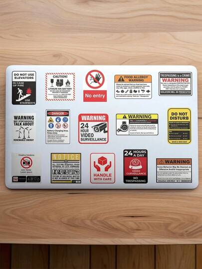 75 قطعة ملصقات إشارات الإنذار للجهاز المحمول، الأمتعة، اليوميات ، تزيين الغرفة ، دفتر الرسوم الكرتونية DIY