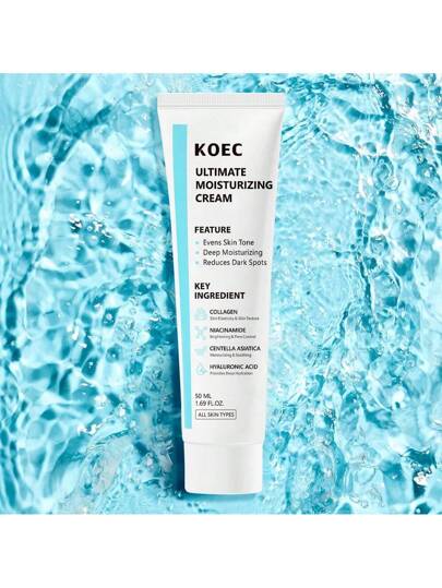 KOEC كريم مرطب نهائي للبشرة الحساسة، مرطب ومهدئ، كريم وجه مرطب لتخفيف جفاف البشرة، العناية بالبشرة الكورية