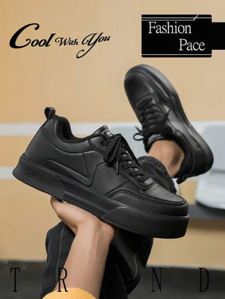 أحذية رياضية كاجوال عصرية منخفضة القمة للرجال بطبعة حرف مريحة، ذات لمسات بلون أسود، أحذية منصة متعددة الاستخدامات وامتصاص للصدمات، مناسبة لزوجين