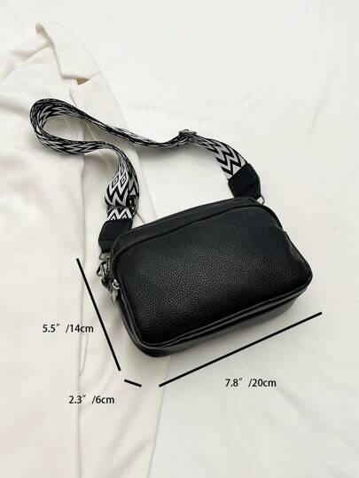 حقيبة كاجوال عبر الجسم للرجال من مادة بي يو جلد الليتشي الأملس، متعددة الاستخدامات للشارع والسفر والترفيه