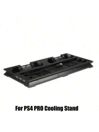 قاعدة تبريد رأسية رفيعة المقاس و محطة شحن مزدوجة للذراعين USB وموزع 3 منافذ إضافية للوحدة التحكم لأجهزة بلاي ستيشن 4 سليم وبرو لملحقات الألعاب