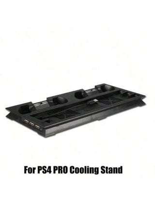 قاعدة تبريد رأسية رفيعة المقاس و محطة شحن مزدوجة للذراعين USB وموزع 3 منافذ إضافية للوحدة التحكم لأجهزة بلاي ستيشن 4 سليم وبرو لملحقات الألعاب