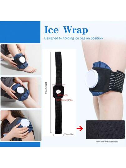 قطعة واحدة كمادة بارد من قماش أزرق نقي ، كمادة باردة قابلة لإعادة الاستخدام ، كيس جل تبريد الإصابات الرياضية مع الماء ، كمادات للركبة/الكاحل وإصابات التبريد البدني