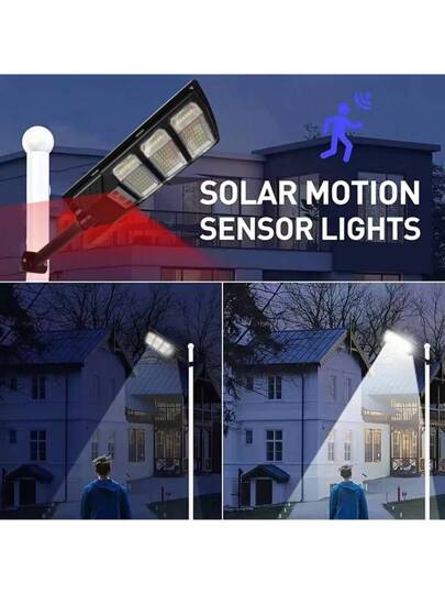 ضوء شمسي قوي جدا ذكي بتحسس الحركة 9900 لومن 2025 ، إضاءة حديقة بشحن شمسي مع جهاز تحكم عن بعد ، إضاءة ليلية متعددة الأوضاع، إضاءة الشارع، مقاوم للماء IPX65 للاستخدام الخارجي في الحظيرة، الفناء والجدران
