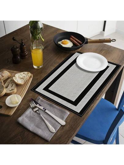 1 قطعة/4 قطع/ 6 قطع حصيرة طاولة كتان مطبوعة بطراز حديث بسيط، مناسبة لطاولة الطعام، ديكور طوال العام، حصائر طاولة قابلة للغسيل، ديكور المنزل، أدوات مائدة، المطبخ، الحفلات، هدية مثالية