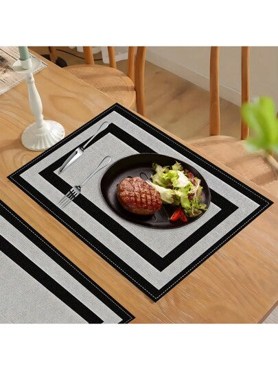 1 قطعة/4 قطع/ 6 قطع حصيرة طاولة كتان مطبوعة بطراز حديث بسيط، مناسبة لطاولة الطعام، ديكور طوال العام، حصائر طاولة قابلة للغسيل، ديكور المنزل، أدوات مائدة، المطبخ، الحفلات، هدية مثالية