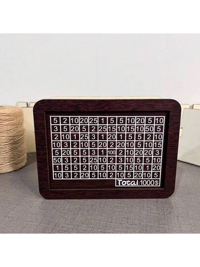 أثاث مكتبي صندوق خشبي للادخار والحماية، صندوق خشبي لجمع النقود، صندوق خشبي لحفظ النقود مزود بهدف لعد القطع المعدنية ، صندوق خشبي للقطع المعدنية مناسب للأولاد والبنات