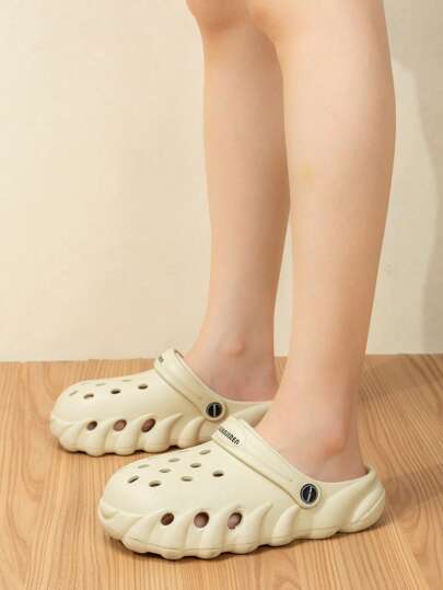 صنادل رجالية كاجوال أحادية اللون مثقبة، أنيقة رياضية، مناسبة للعطلات والشاطئ والكاجوال والخارجي والتنقل، مصنوعة من مادة إي في إيه المتنفسة بثقوب، مناسبة للربيع والصيف