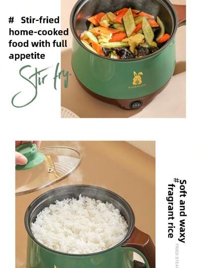 RAF وعاء طهي كهربائي مع بخار ، طباخ سريع غير لاصق ، تحكم في القوة المزدوجة ، مناسب للنودلز والشوربة والكرات والشوفان - جهاز مطبخ محمول ، طباخ أرز كهربائي صغير للمنزل ، وعاء بخار طعام لوجبتين ، آلة طهي ذات طبقة واحدة/مزدوجة غير لاصقة ، وعاء صغير 2...