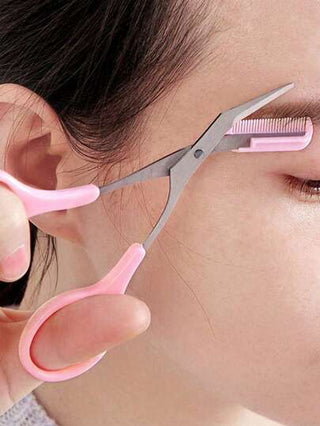 مجموعة أدوات تنظيف الحواجب 1 قطعة، تشمل مقص تشذيب الحواجب الدقيق مع مشط