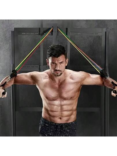 11 قطعة / مجموعة أشرطة مقاومة من TPE، أشرطة مقاومة للساقين والكاحلين، أشرطة رياضية، أشرطة لياقة بدنية، للجيم المنزلي، التمرين، اليوغا والبيلاتس