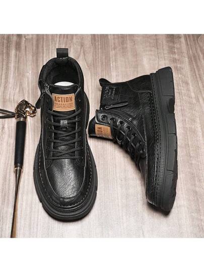 بوت جلدية عالية الأعلى للرجال ذات طراز جديد، بوت عمل يومية، بوت