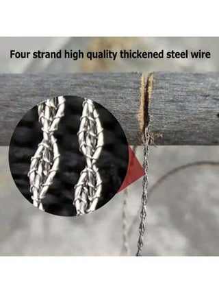 قطعة منشار جيب صغير خارجي من البولي بروبلين بمقبض، منشار سلك من الفولاذ المقاوم للصدأ ، أداة بقاء للتخييم