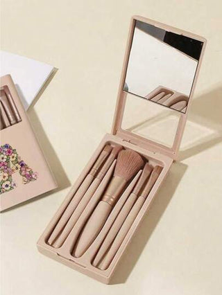 5 قطع / مجموعة طقم فرش مستحضرات تجميل محمولة مع مرايا، طباعة بنمط زهري رجعي وأحرف A-Z ، مجموعات فرش تجميل مغلفة ، فرش تجميل متعددة الوظائف مع صناديق مرايا ، أقلام تجميل صغيرة متعددة الوظائف ، فرش أساس المكياج ، فرش ظلال العيون ، أدوات جمال للمبتدئين...