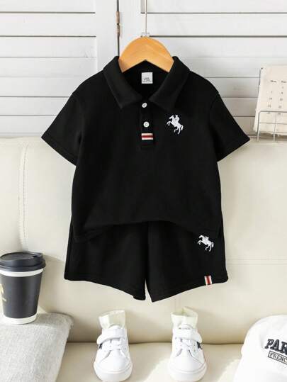 SHEIN طقم قطعتين من الكنزة الفضفاضة ذات الأكمام الراجلان بالرقبة المستديرة والشورت المحبوك، مناسب لارتداء الربيع والصيف داخل المنزل وخارجه