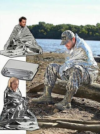 3 قطع،6 قطع من البطانيات الحرارية القابلة للتخلص منها والمناسبة للاستخدام في الطوارئ، بطانيات إسعافات أولية متعددة الوظائف، مصدر حراري انعكاسي للبقاء على قيد الحياة، مناسبة للتخييم والرحلات والإنقاذ وصناديق الإسعافات الأولية، للحفاظ على درجة حرارة الجسم و