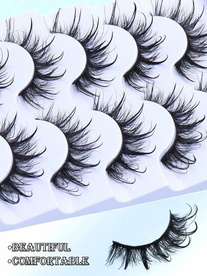 5 أزواج من رموش الغش ذات المظهر المبتل والشوكي لتنكرات الكوسبلاي والأنمي والمانجا، رموش أنثوية ذات تأثير ثلاثي الأبعاد شبيه الحرير الصناعي