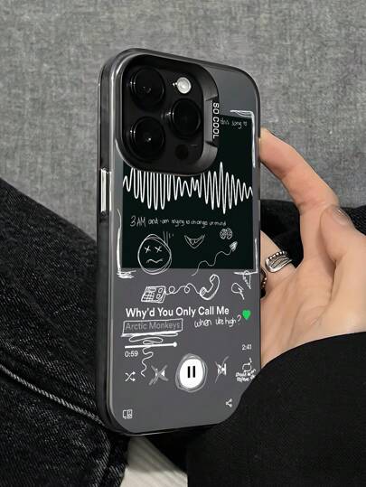غطاء هاتف واقي حافل بعناصر البرامج الموسيقية، بتصميم عصري أنيق، تغطية هاتف مطفأة خالية من الخدش، هدية إبداعية للأطفال، متوافق مع أجهزة 7/8/X/XS/XR/ 11/12/13/14/15/16 Pro Max، Infinix، Honor، X50i، Vivo، Redmi، OPPO، Realme