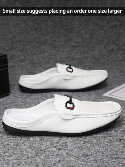 حذاء لوفر جلد ناعم للرجال, سهل الارتداء, بتصميم المتمركز (سبورت)