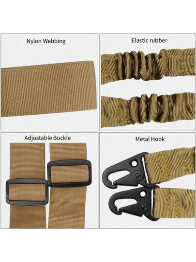 قطعة واحدة حزام كتف تكتيكي عسكري لألعاب الهواة 2 نقطة تعديله للاستخدام الخارجي ،أحزمة ضفيرة الصيد من النايلون، حبل تعديل قابل للتعديل سريع السخونة