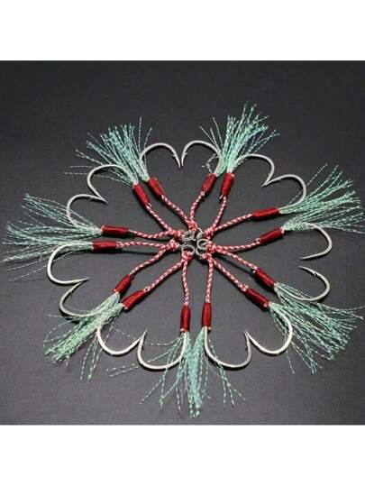 20 قطعة/ الحزمة من أجنحة المرابط عالية الكربون المزودة بشرك وضلع لصيد السمك بأسلوب السحب البطيء، ملحقات الصيد تحت الماء