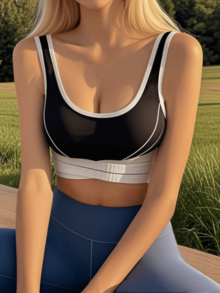 حمالة صدر رياضية للنساء لليوغا واللياقة البدنية، بتصميم موحد اللون متماسكة بدون حلقات صلب مضادة للتعرض للصدمات، حمالة صدر رياضية لكمال الأجسام